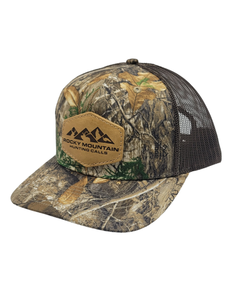 Realtree Edge and Brown Leather Patch Hat Richardson 112